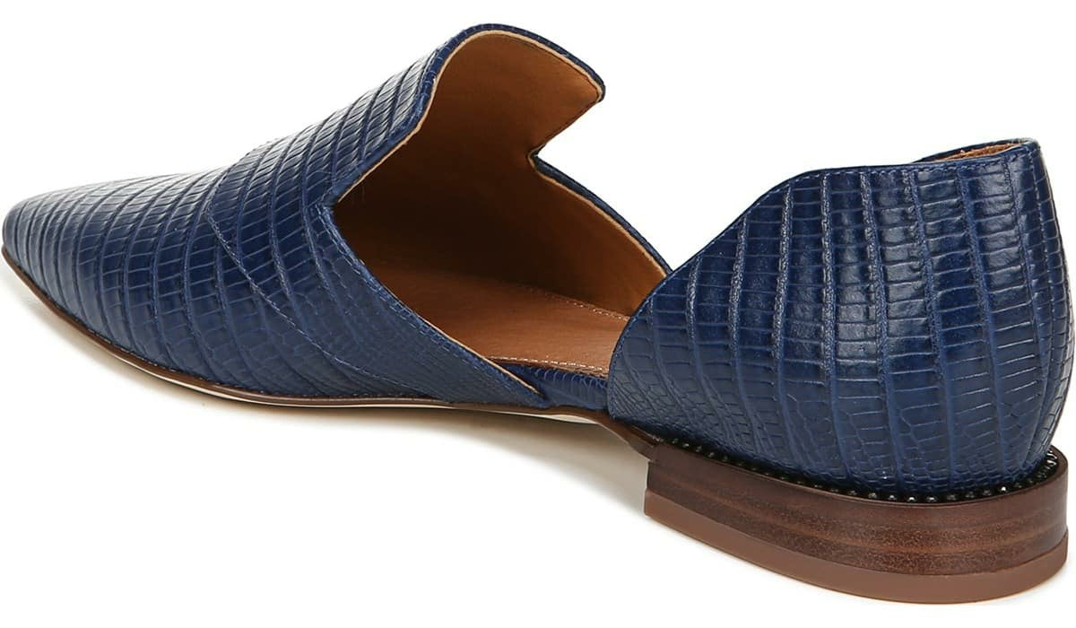 Franco Sarto Sarto Toby D'Orsay Flat Navy Snake Print Leather