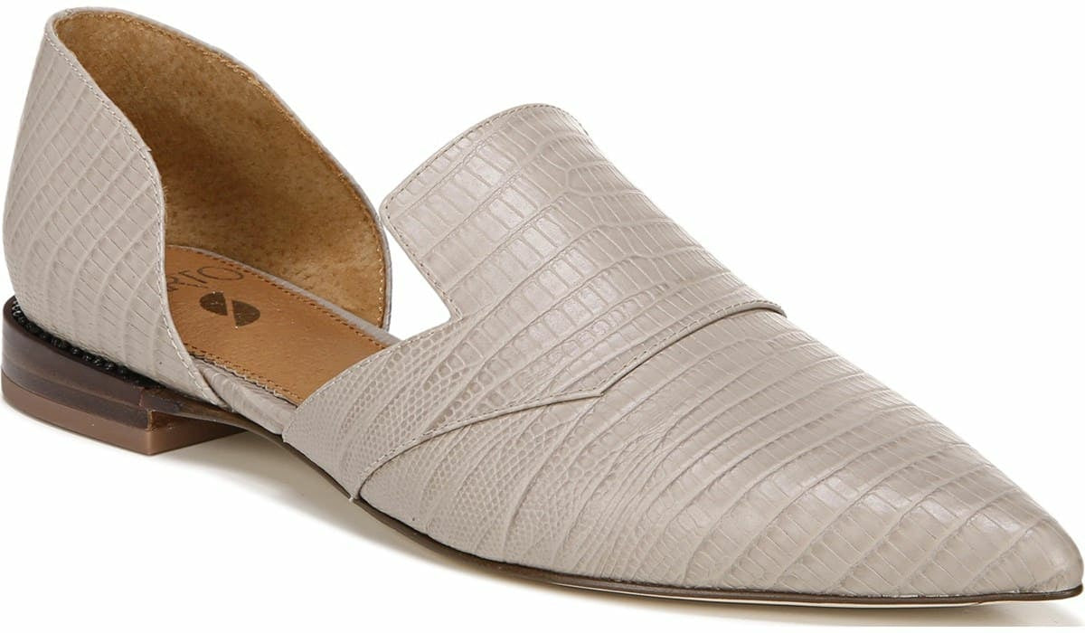 Franco Sarto Sarto Toby D'Orsay Flat Taupe Snake Print Leather