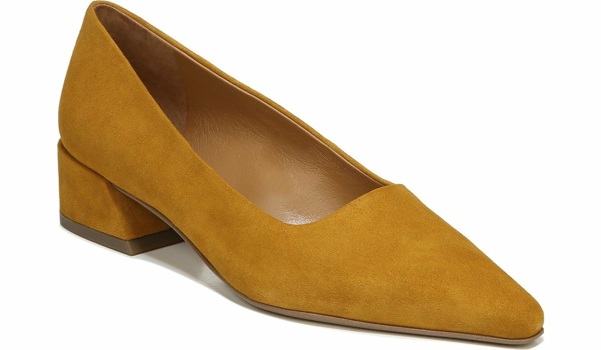 Franco Sarto Sarto Modena Block Heel Pump Ochre Leather