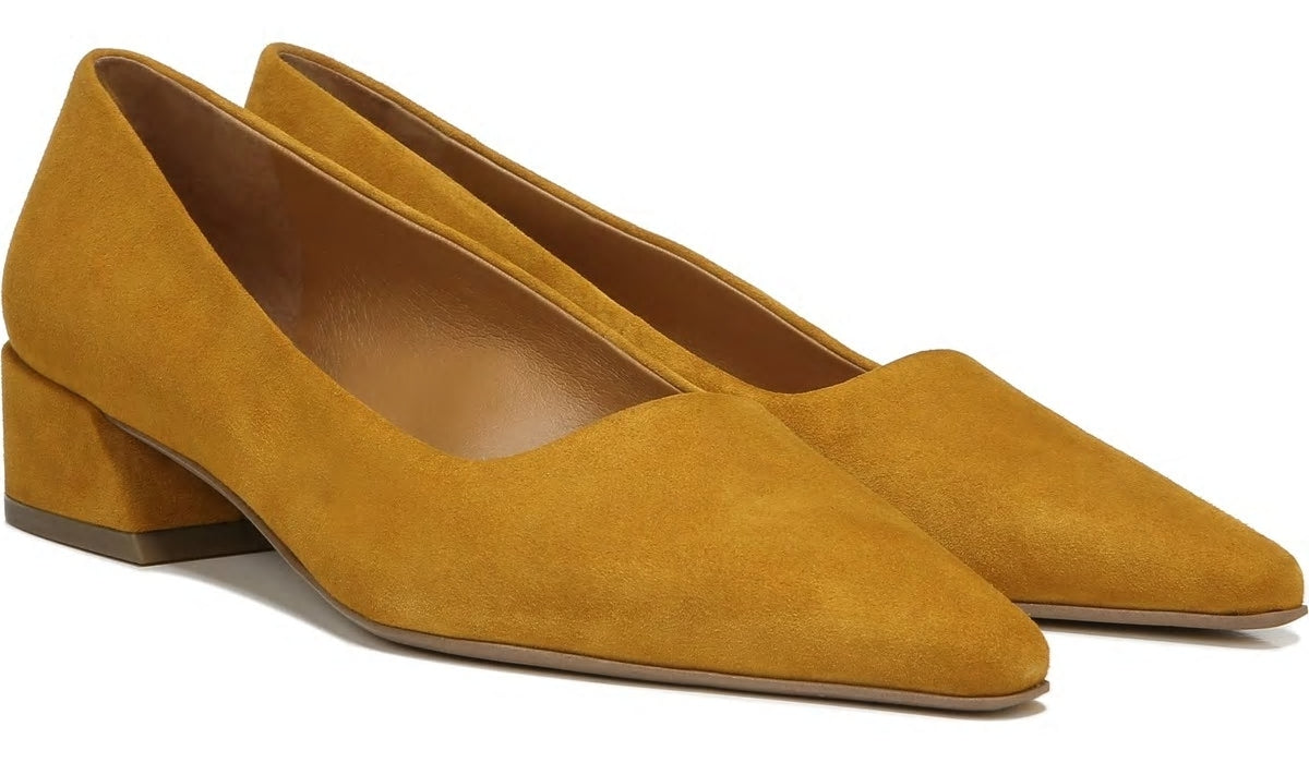 Franco Sarto Sarto Modena Block Heel Pump Ochre Leather