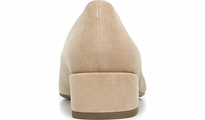 Franco Sarto Sarto Modena Block Heel Pump Nude Leather