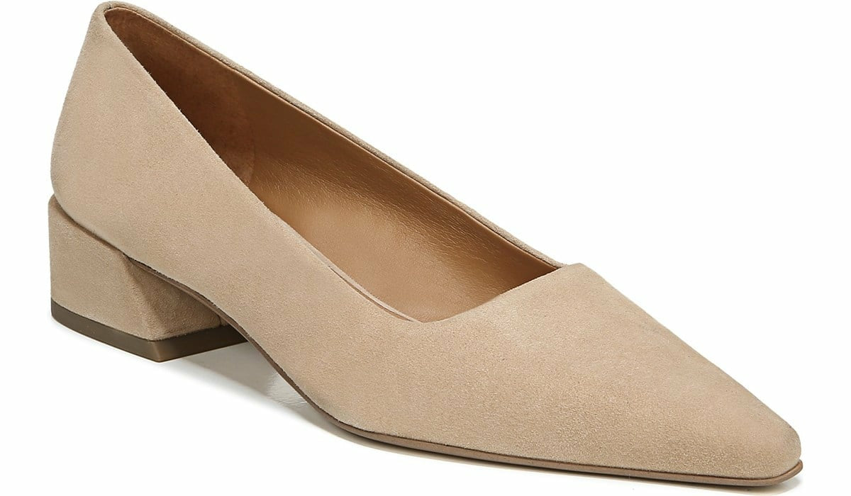Franco Sarto Sarto Modena Block Heel Pump Nude Leather