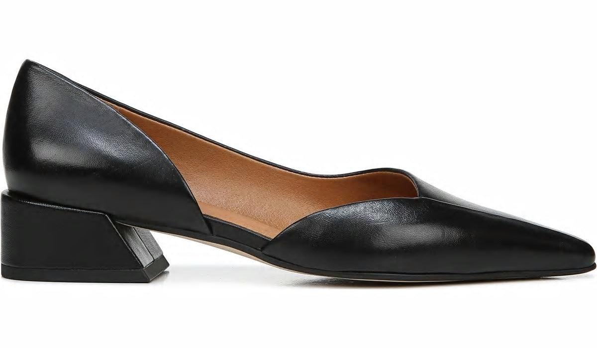 Franco Sarto Sarto Monana Block Heel Pump Black Leather