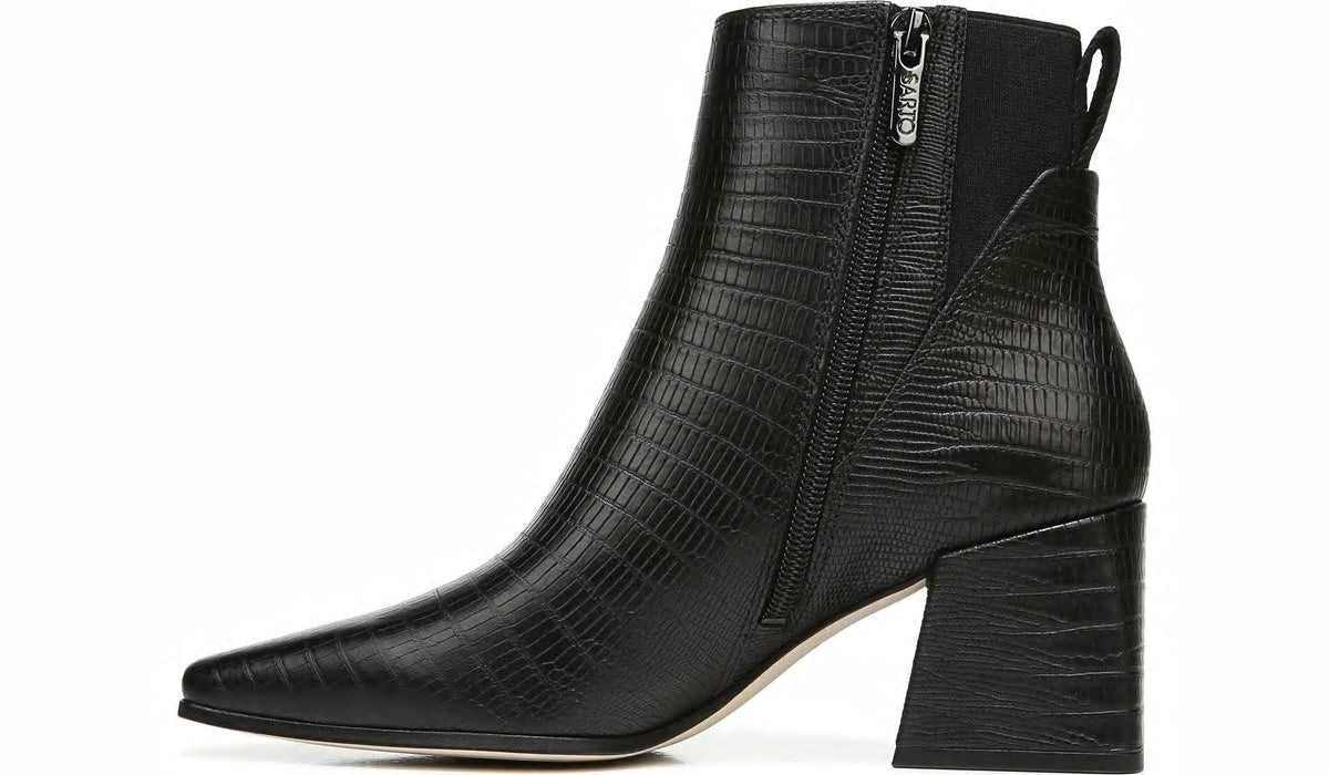 Franco Sarto Sarto Brynn Block Heel Bootie Black Leather