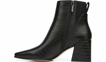 Franco Sarto Sarto Brynn Block Heel Bootie Black Leather