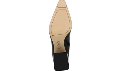 Franco Sarto Sarto Brynn Block Heel Bootie Black Leather