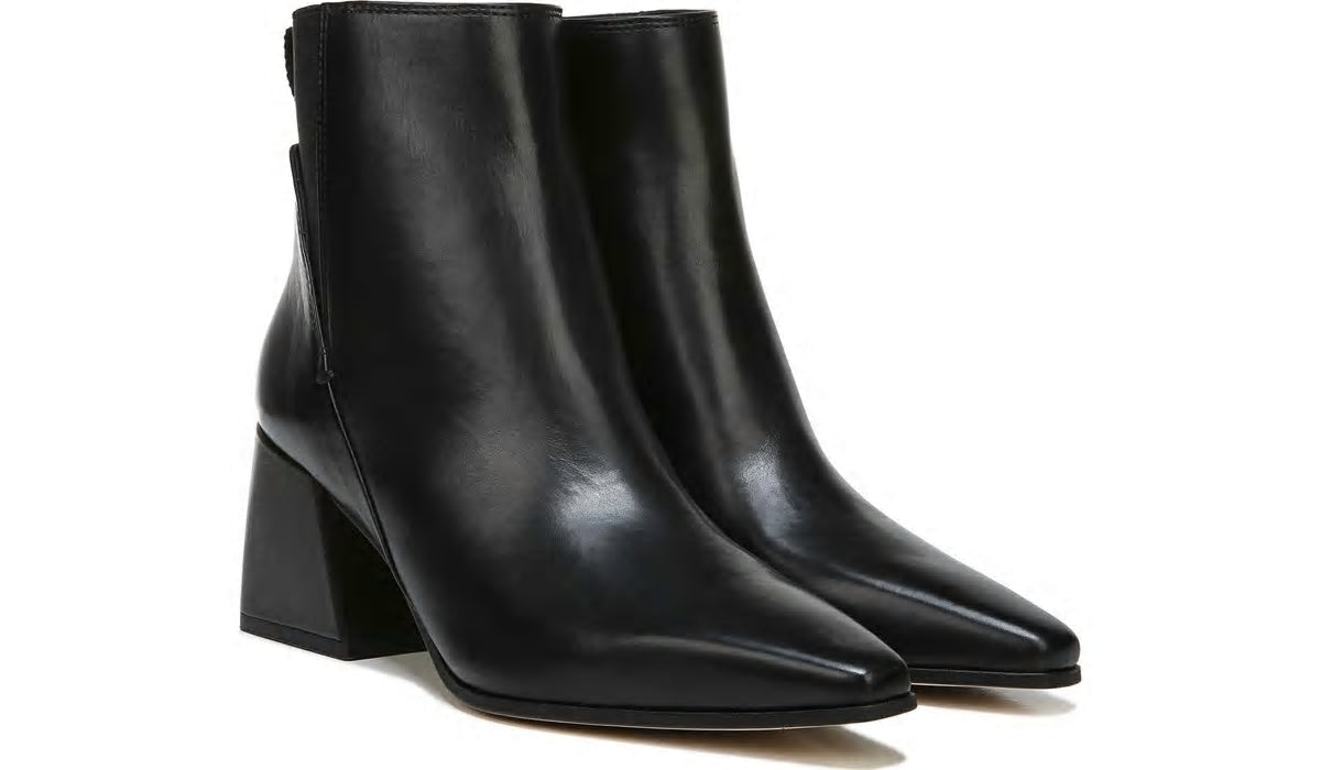 Franco Sarto Sarto Brynn Block Heel Bootie Black Leather