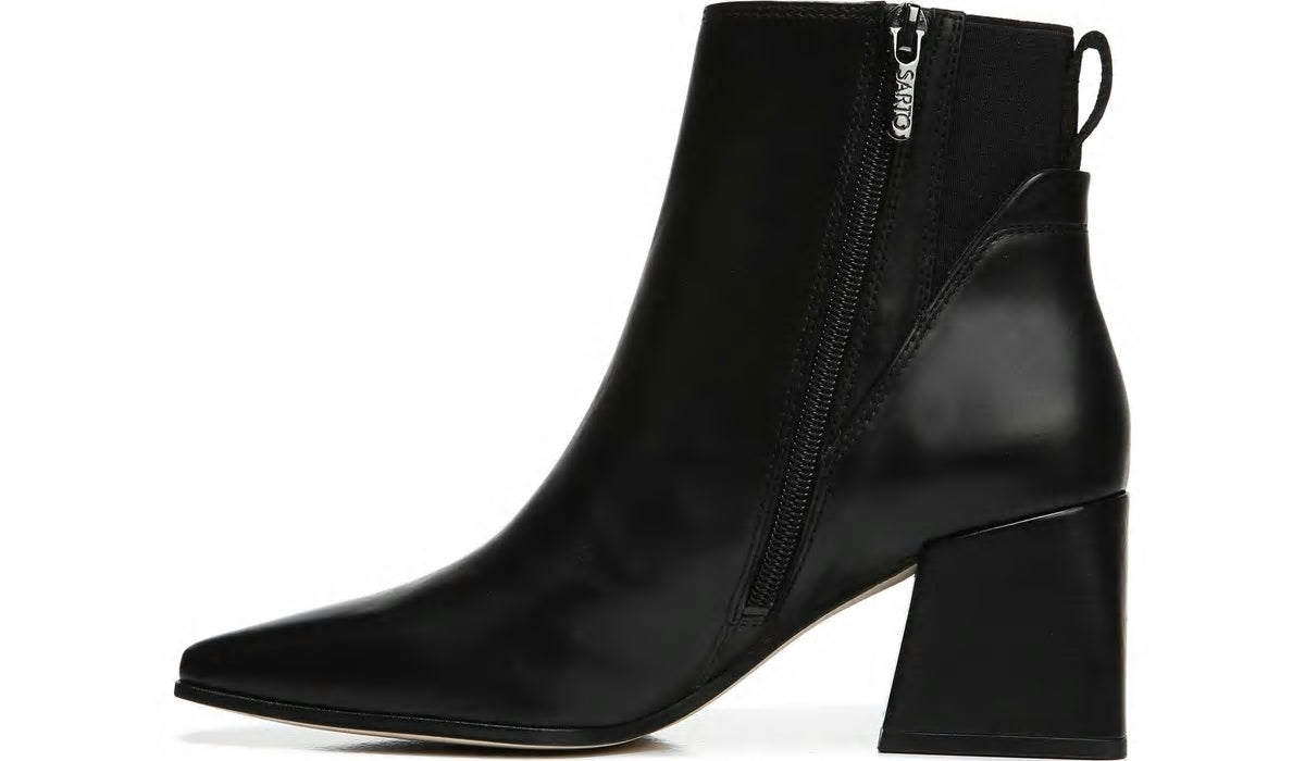Franco Sarto Sarto Brynn Block Heel Bootie Black Leather