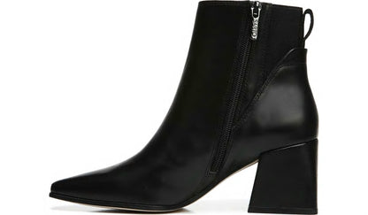 Franco Sarto Sarto Brynn Block Heel Bootie Black Leather