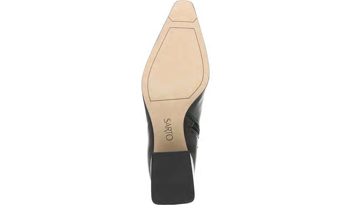 Franco Sarto Sarto Brynn Block Heel Bootie Black Leather