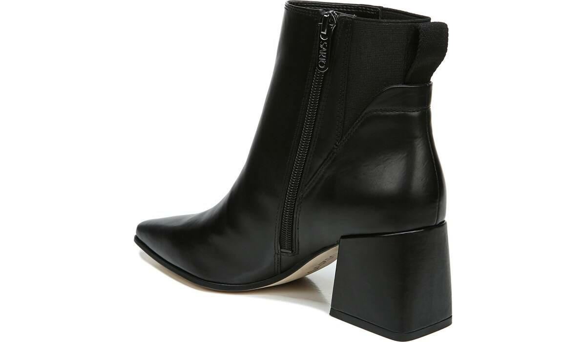 Franco Sarto Sarto Brynn Block Heel Bootie Black Leather