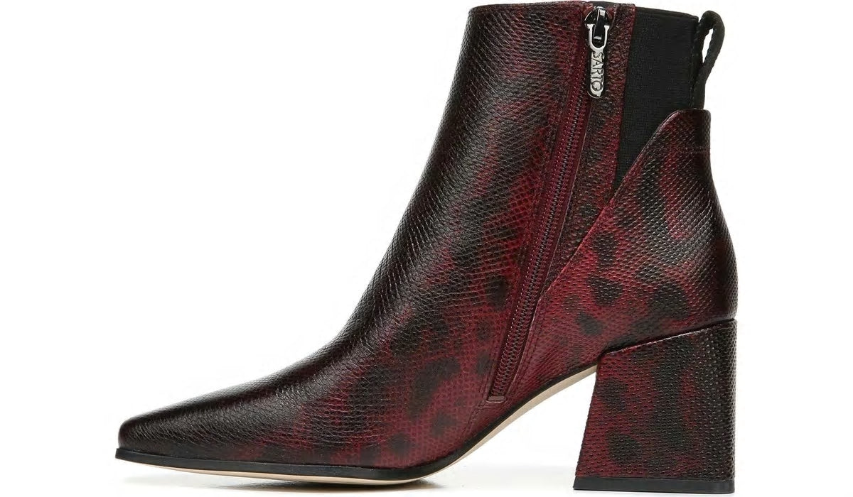 Franco Sarto Sarto Brynn Block Heel Bootie Bordeaux Leather