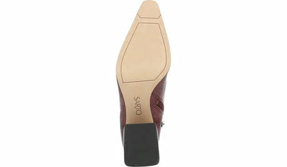 Franco Sarto Sarto Brynn Block Heel Bootie Bordeaux Leather