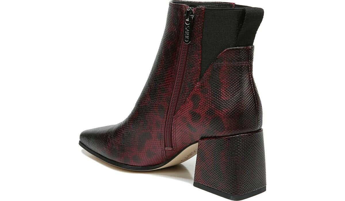 Franco Sarto Sarto Brynn Block Heel Bootie Bordeaux Leather