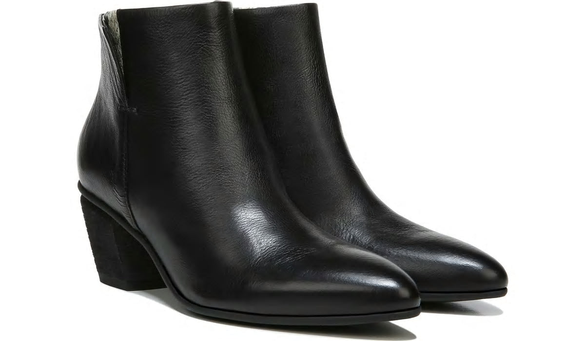 Franco Sarto Sarto Kinga Block Heel Bootie Black Leather