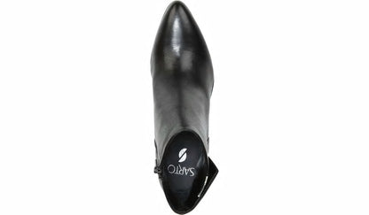 Franco Sarto Sarto Kinga Block Heel Bootie Black Leather