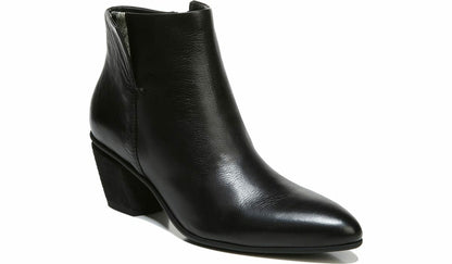 Franco Sarto Sarto Kinga Block Heel Bootie Black Leather