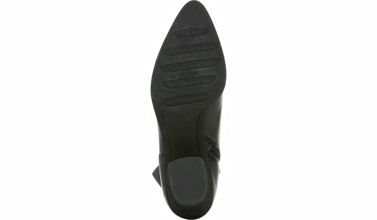 Franco Sarto Sarto Kinga Block Heel Bootie Black Leather