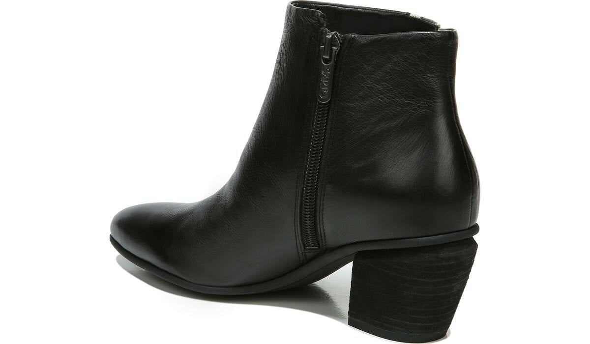 Franco Sarto Sarto Kinga Block Heel Bootie Black Leather