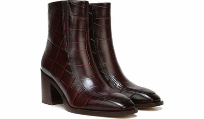 Franco Sarto Sarto Romana Block Heel Bootie Burgundy Leather