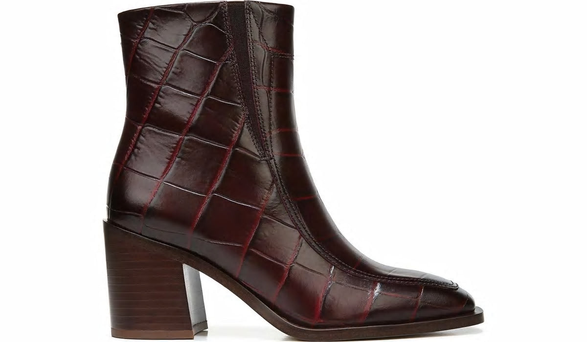 Franco Sarto Sarto Romana Block Heel Bootie Burgundy Leather