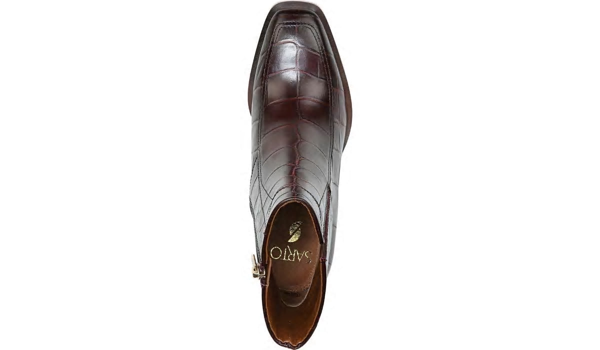 Franco Sarto Sarto Romana Block Heel Bootie Burgundy Leather