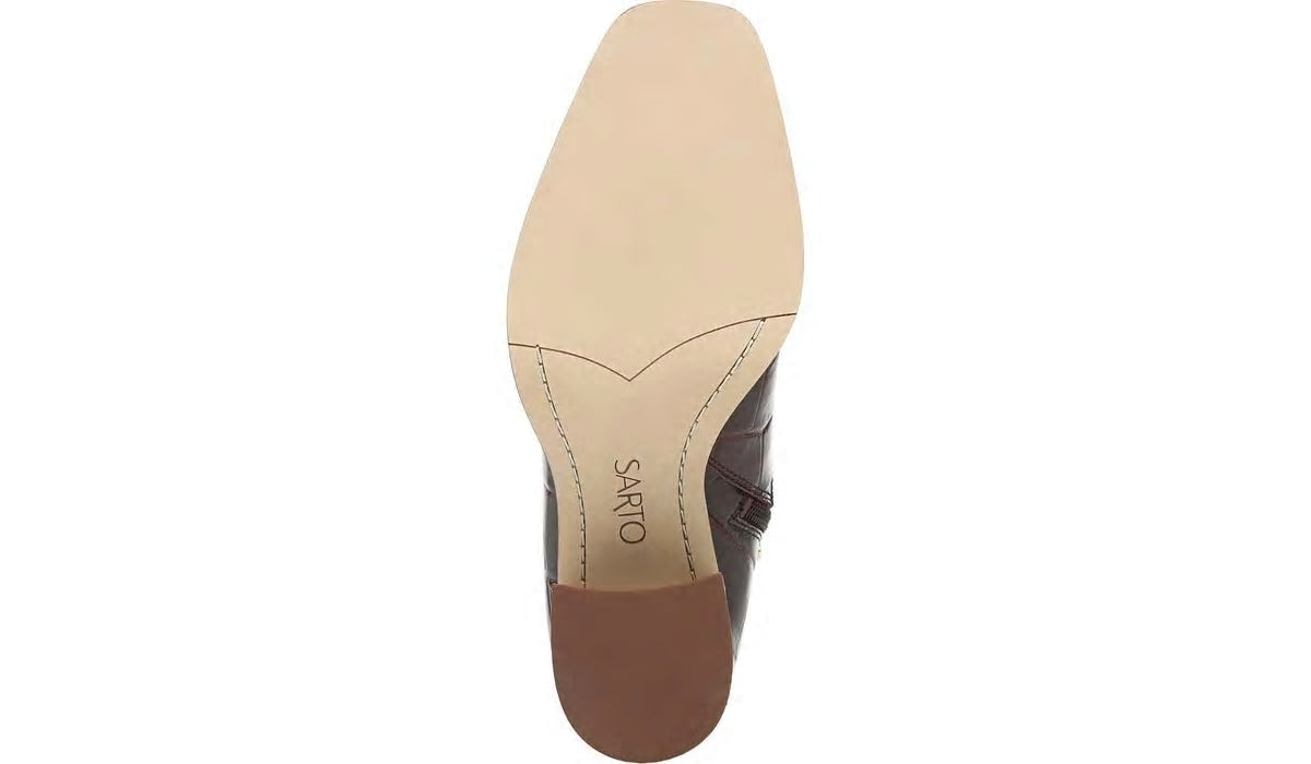 Franco Sarto Sarto Romana Block Heel Bootie Burgundy Leather