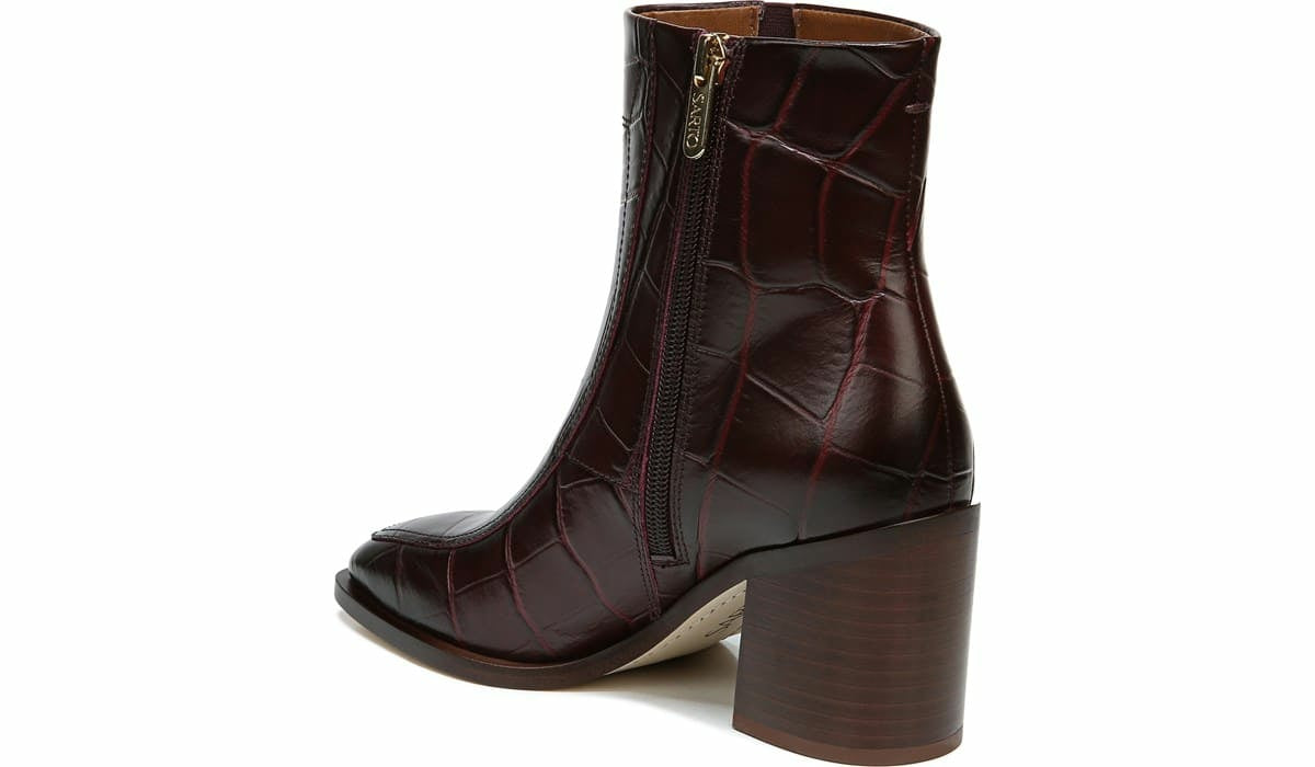 Franco Sarto Sarto Romana Block Heel Bootie Burgundy Leather