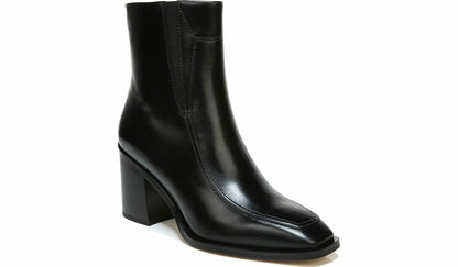 Franco Sarto Sarto Romana Block Heel Bootie Black Leather