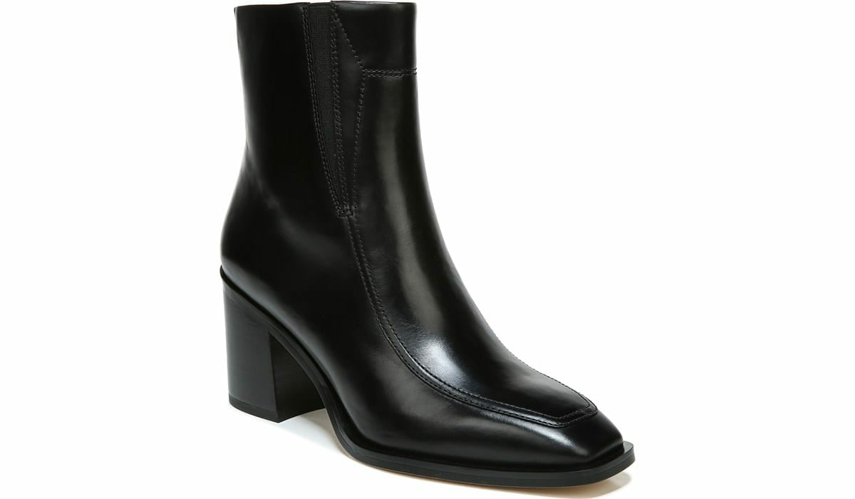 Franco Sarto Sarto Romana Block Heel Bootie Black Leather