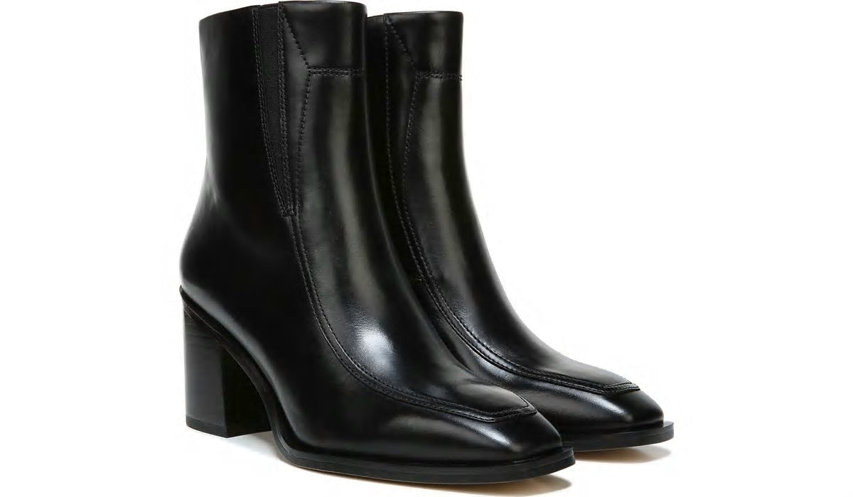 Franco Sarto Sarto Romana Block Heel Bootie Black Leather