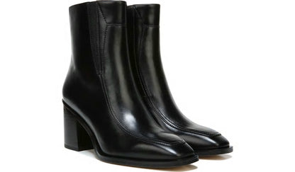 Franco Sarto Sarto Romana Block Heel Bootie Black Leather