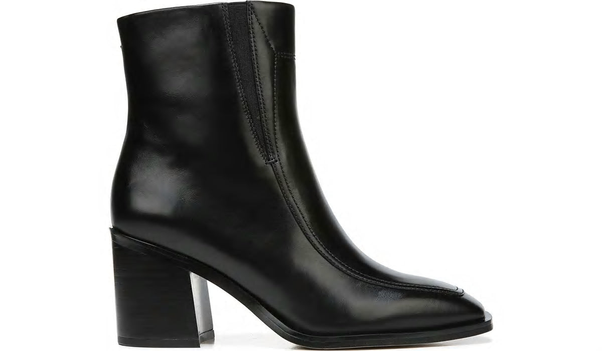 Franco Sarto Sarto Romana Block Heel Bootie Black Leather