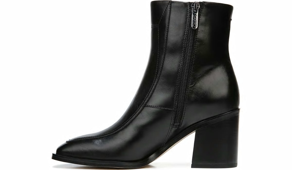 Franco Sarto Sarto Romana Block Heel Bootie Black Leather