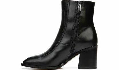 Franco Sarto Sarto Romana Block Heel Bootie Black Leather