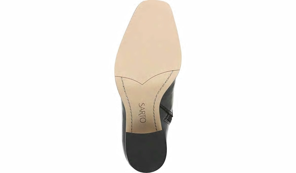 Franco Sarto Sarto Romana Block Heel Bootie Black Leather