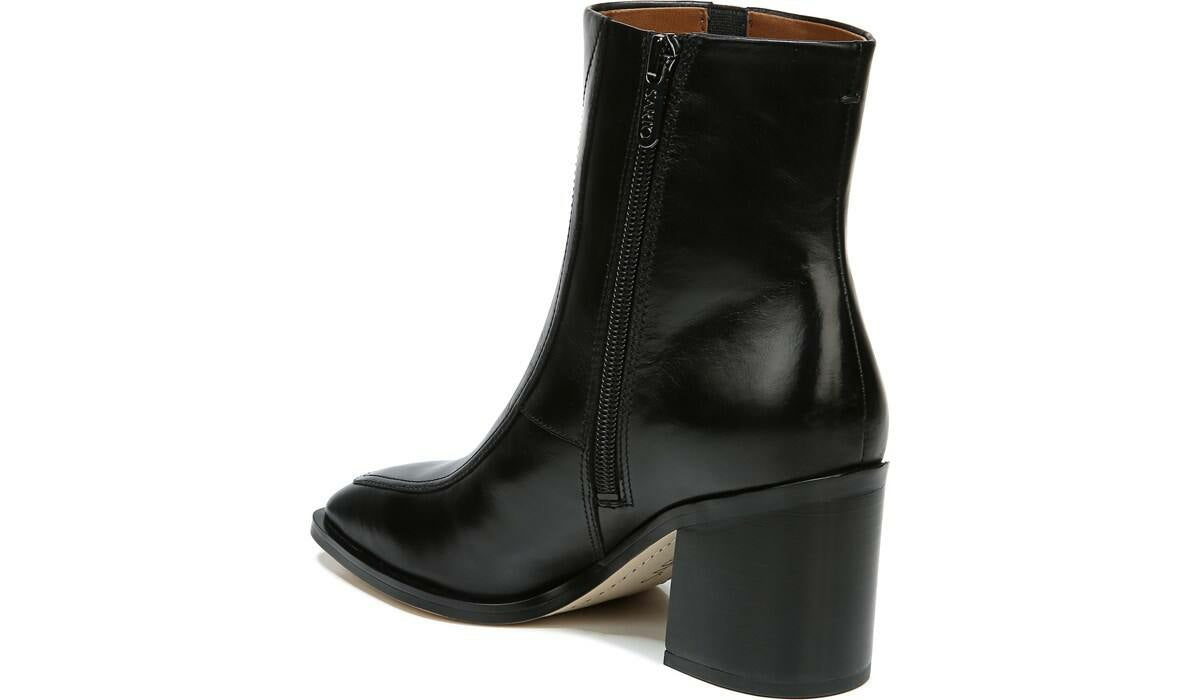 Franco Sarto Sarto Romana Block Heel Bootie Black Leather