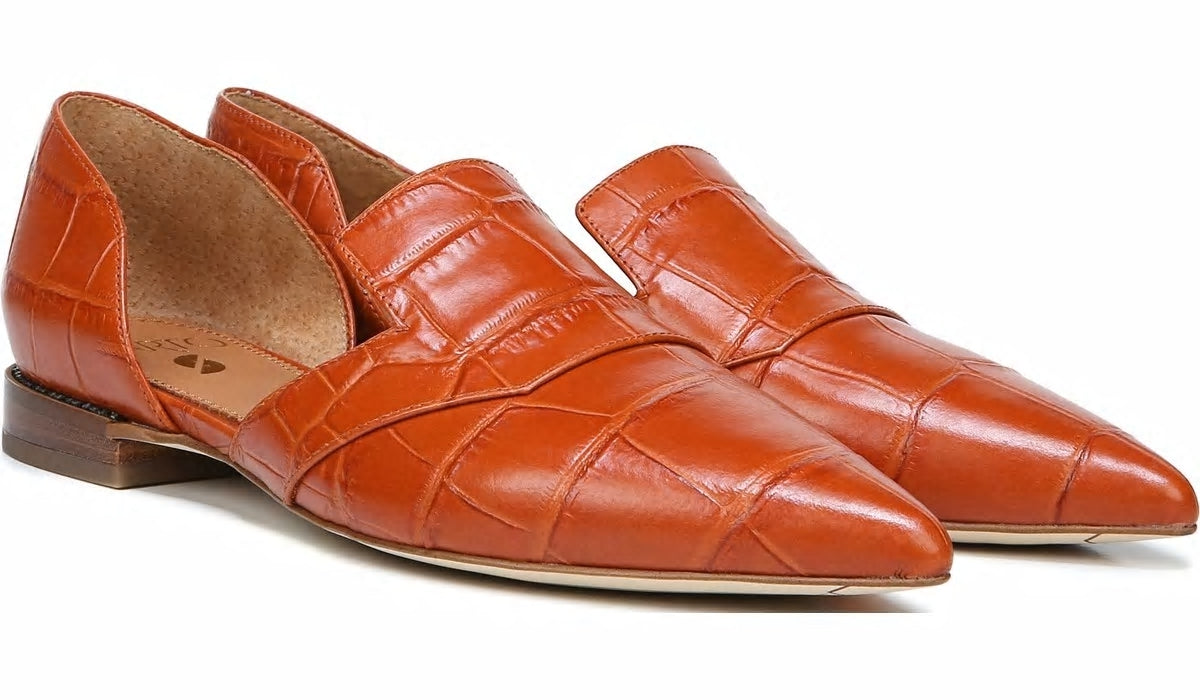 Franco Sarto Sarto Toby D'Orsay Flat Dark Orange Leather