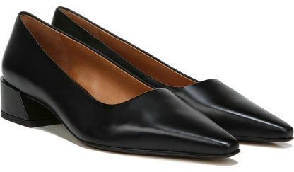Franco Sarto Sarto Modena Block Heel Pump Black Leather