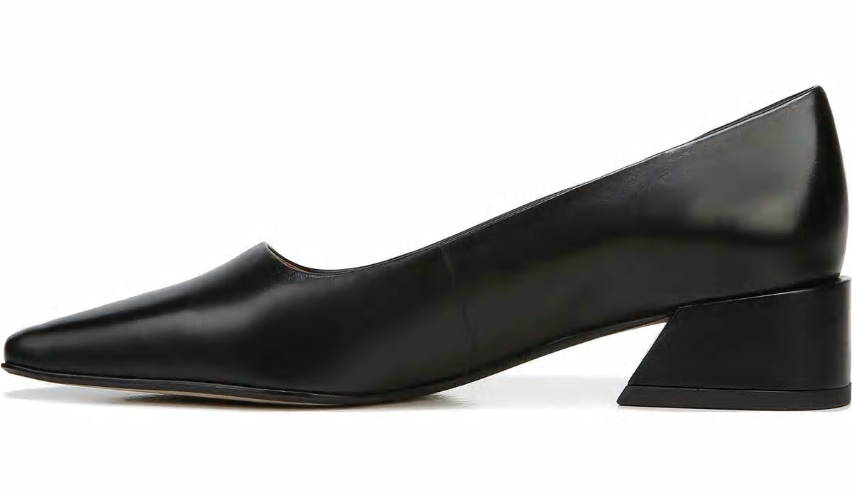 Franco Sarto Sarto Modena Block Heel Pump Black Leather