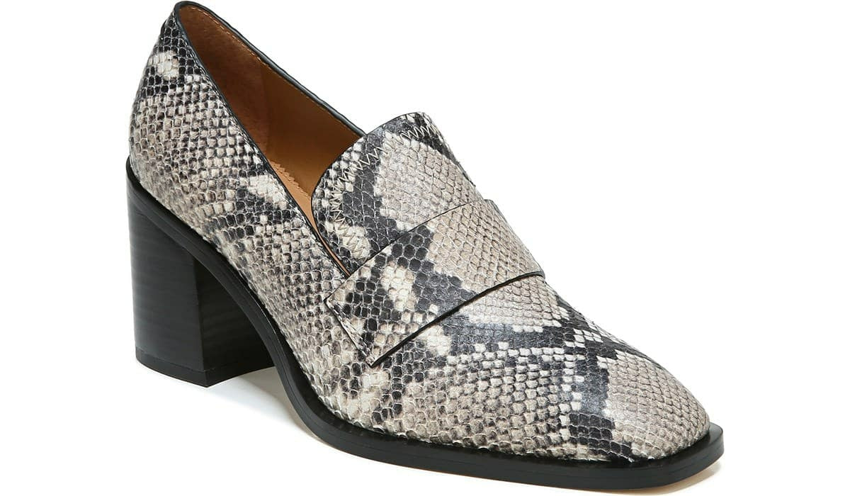 Franco Sarto Sarto Renato Block Heel Pump Roccia Snake Print Leather