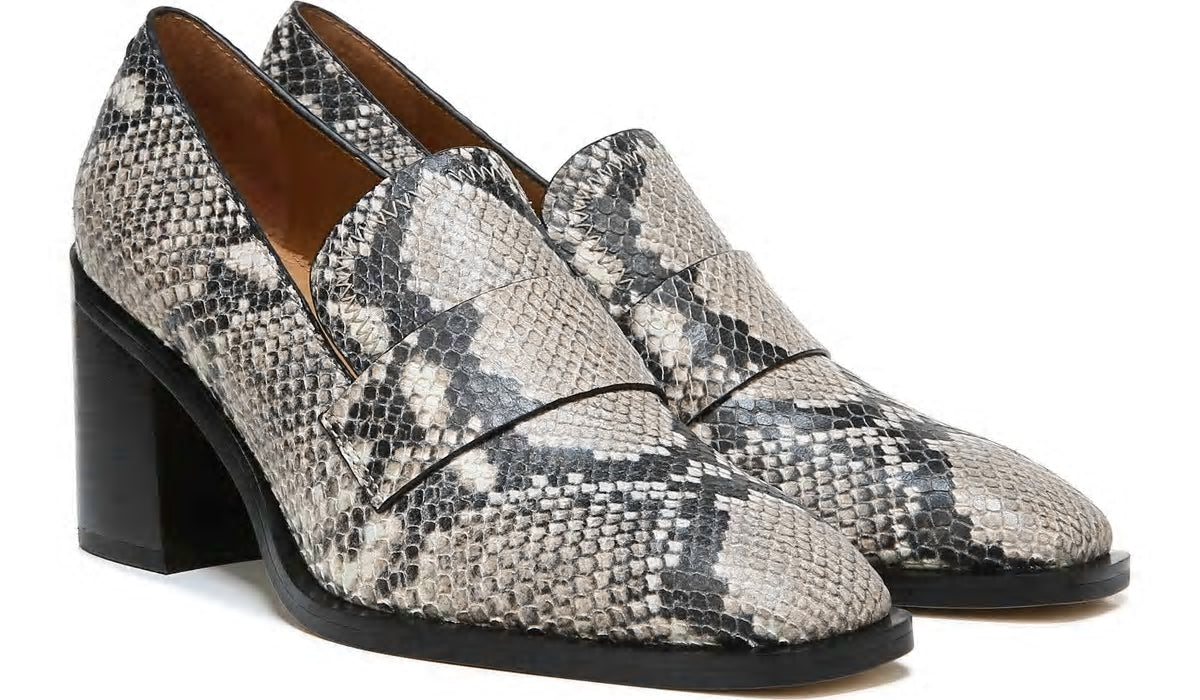 Franco Sarto Sarto Renato Block Heel Pump Roccia Snake Print Leather