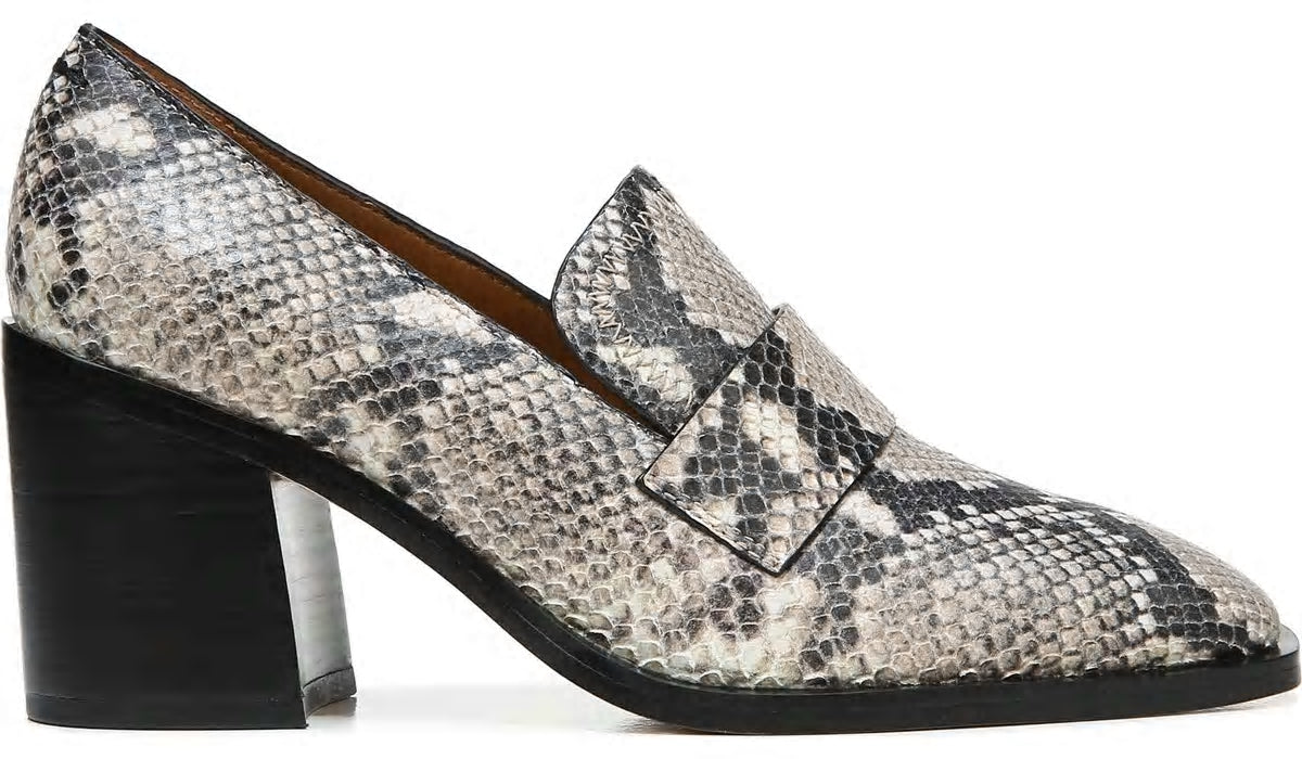 Franco Sarto Sarto Renato Block Heel Pump Roccia Snake Print Leather
