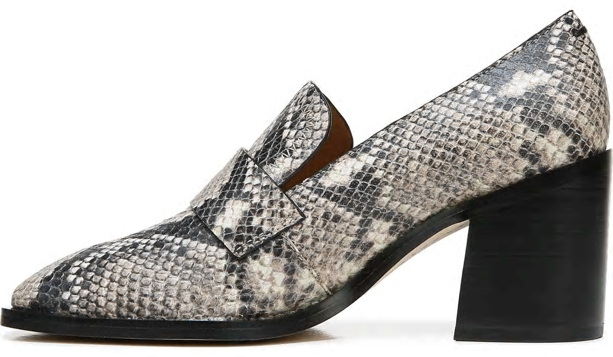 Franco Sarto Sarto Renato Block Heel Pump Roccia Snake Print Leather