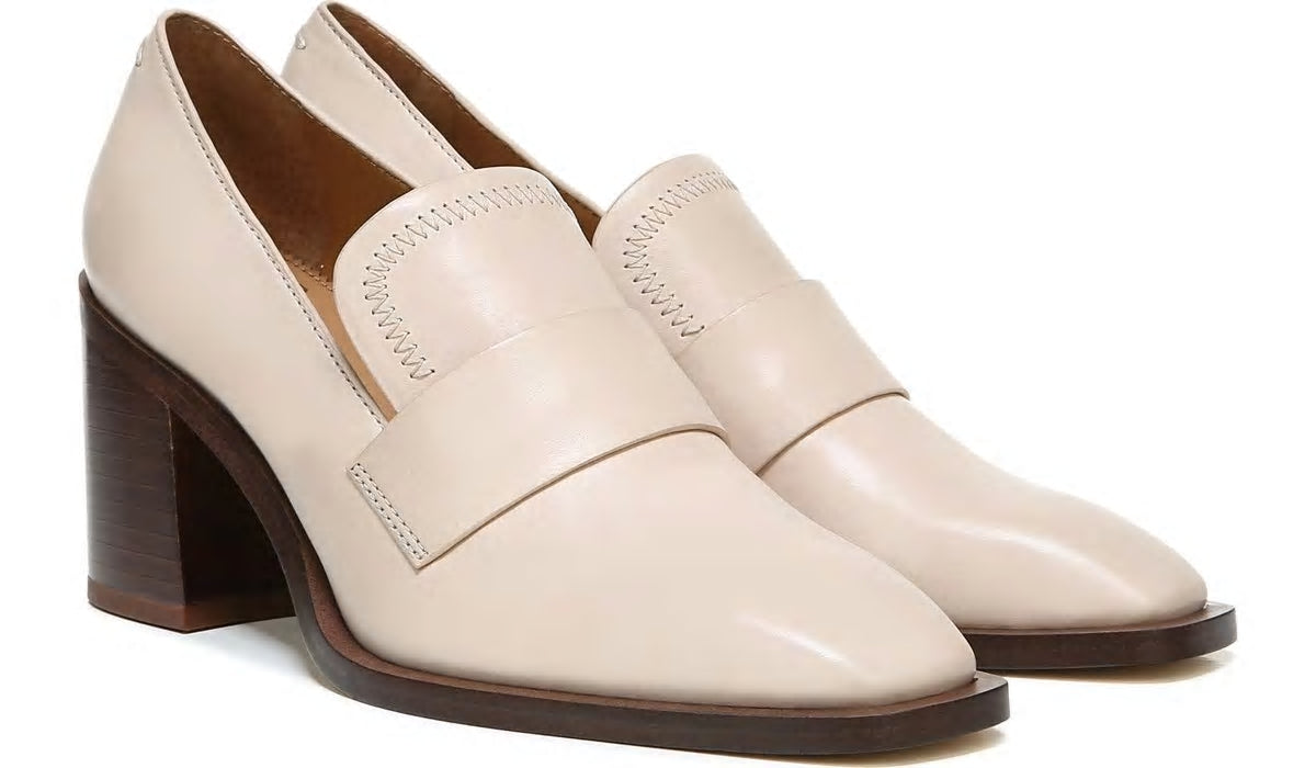 Franco Sarto Sarto Renato Block Heel Pump Bone Leather
