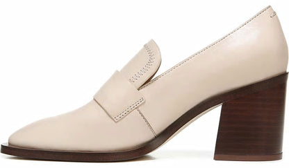 Franco Sarto Sarto Renato Block Heel Pump Bone Leather