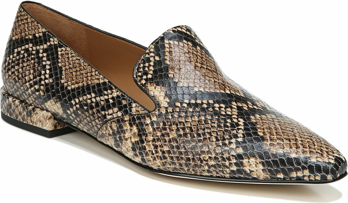 Franco Sarto Sarto Parma 2 Flat Beige Snake Print Leather