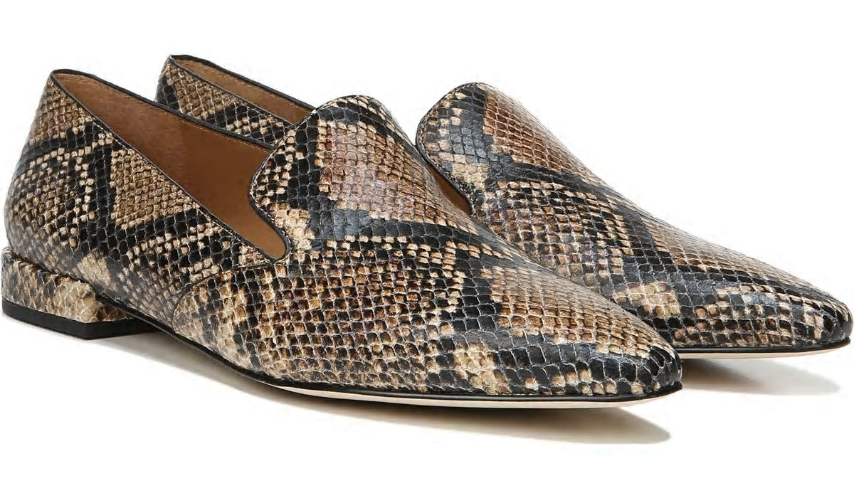 Franco Sarto Sarto Parma 2 Flat Beige Snake Print Leather
