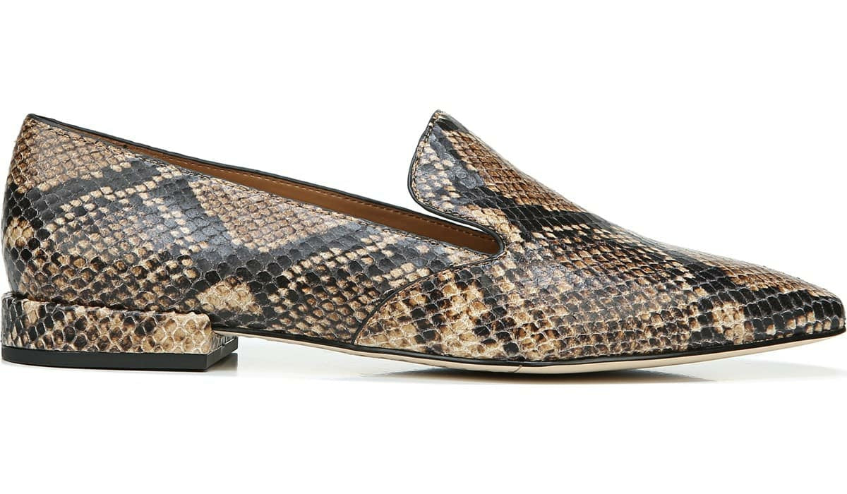 Franco Sarto Sarto Parma 2 Flat Beige Snake Print Leather