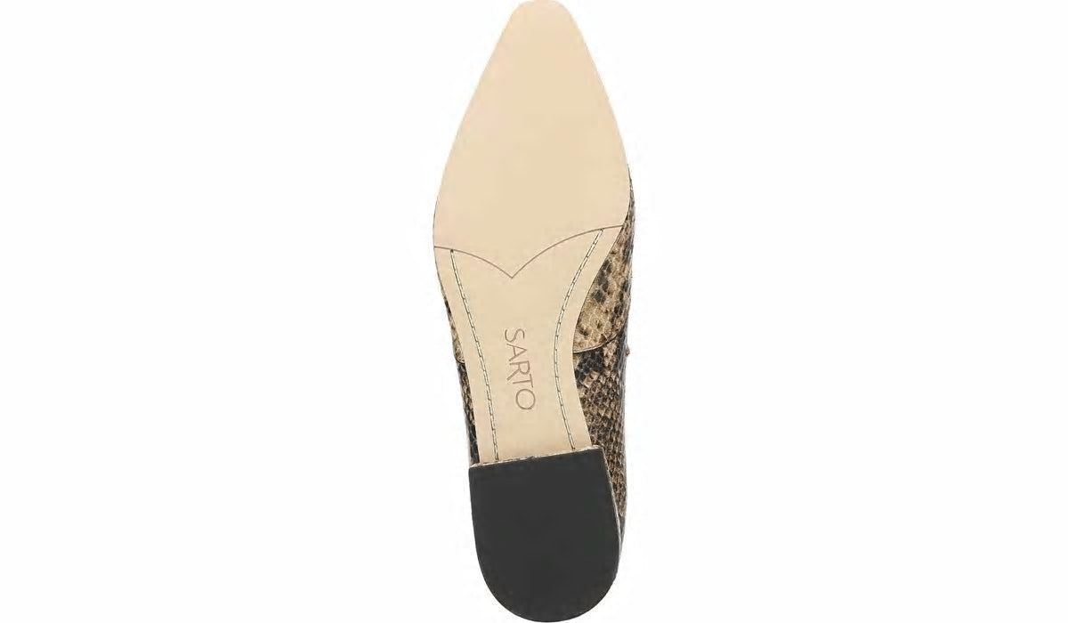 Franco Sarto Sarto Parma 2 Flat Beige Snake Print Leather